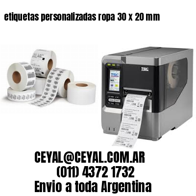 etiquetas personalizadas ropa 30 x 20 mm