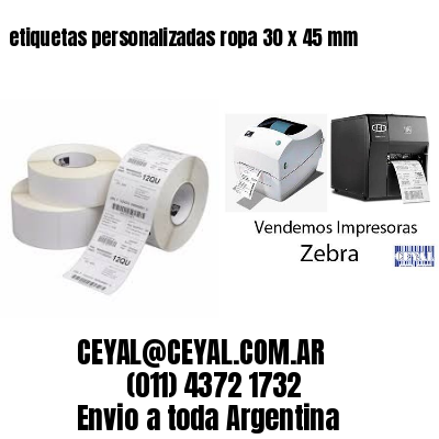 etiquetas personalizadas ropa 30 x 45 mm