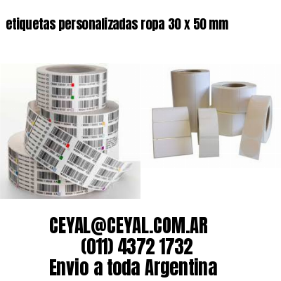 etiquetas personalizadas ropa 30 x 50 mm