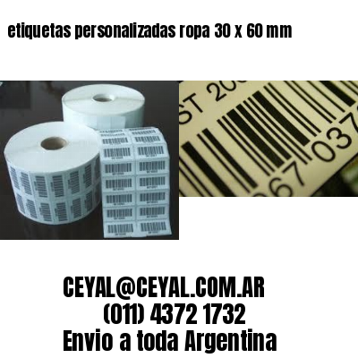etiquetas personalizadas ropa 30 x 60 mm