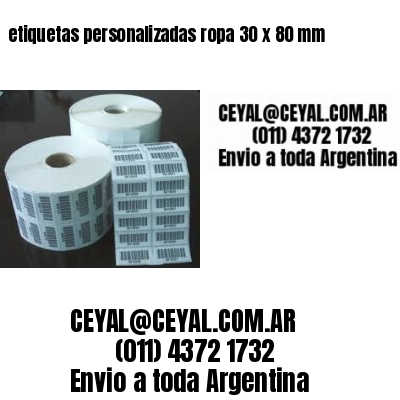 etiquetas personalizadas ropa 30 x 80 mm