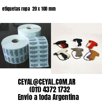 etiquetas ropa  20 x 100 mm