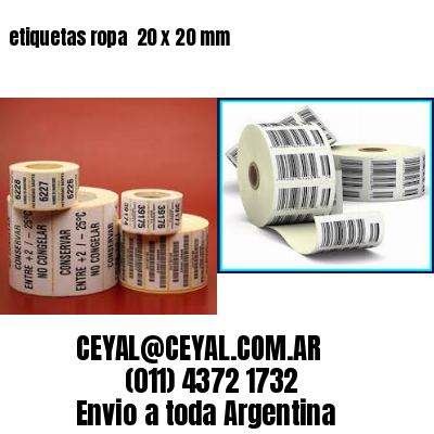 etiquetas ropa  20 x 20 mm