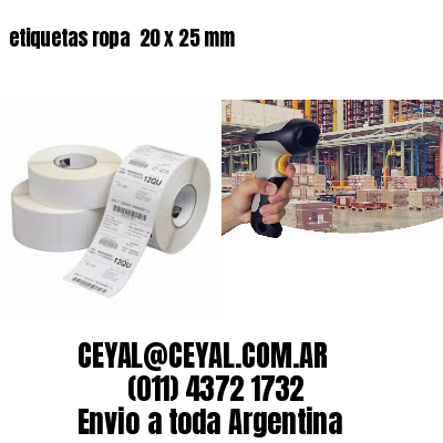 etiquetas ropa  20 x 25 mm