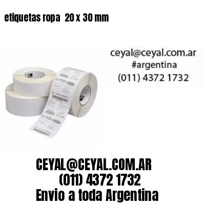 etiquetas ropa  20 x 30 mm