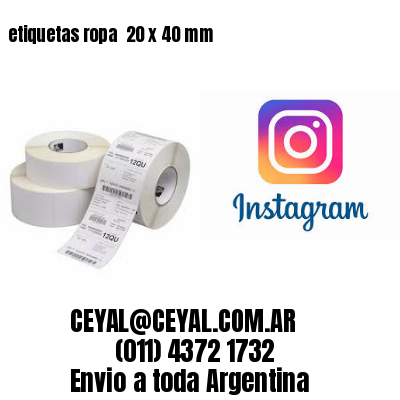 etiquetas ropa  20 x 40 mm