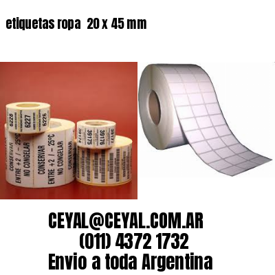 etiquetas ropa  20 x 45 mm