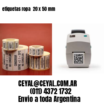 etiquetas ropa  20 x 50 mm