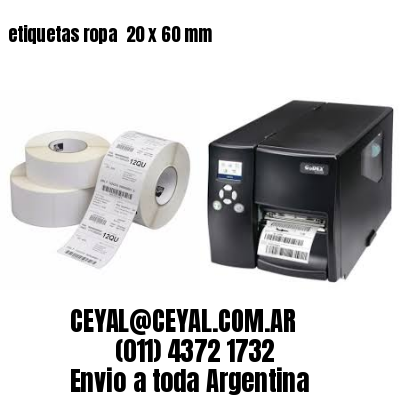 etiquetas ropa  20 x 60 mm