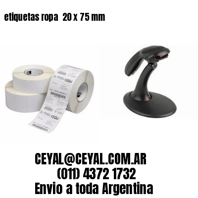 etiquetas ropa  20 x 75 mm