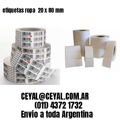 etiquetas ropa  20 x 80 mm