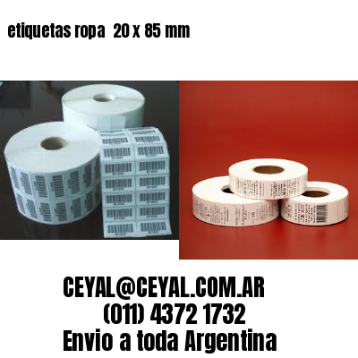 etiquetas ropa  20 x 85 mm