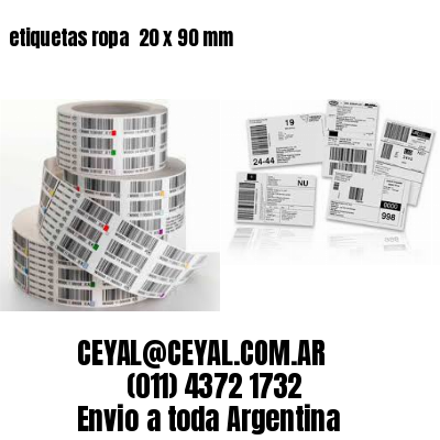 etiquetas ropa  20 x 90 mm