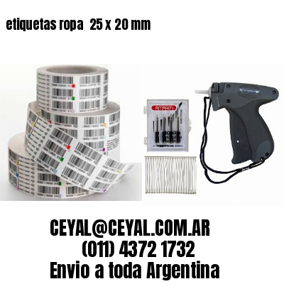 etiquetas ropa  25 x 20 mm