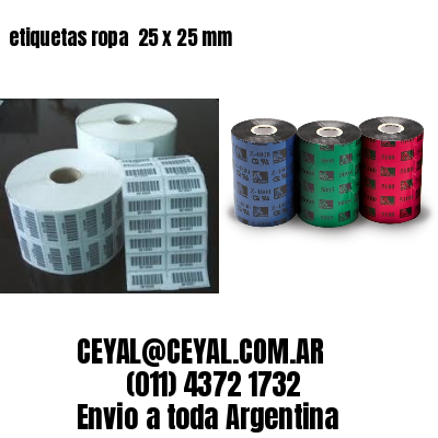 etiquetas ropa  25 x 25 mm