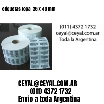 etiquetas ropa  25 x 40 mm