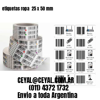 etiquetas ropa  25 x 50 mm