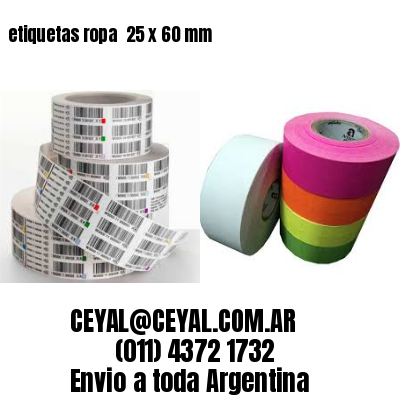 etiquetas ropa  25 x 60 mm