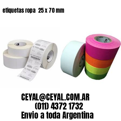 etiquetas ropa  25 x 70 mm