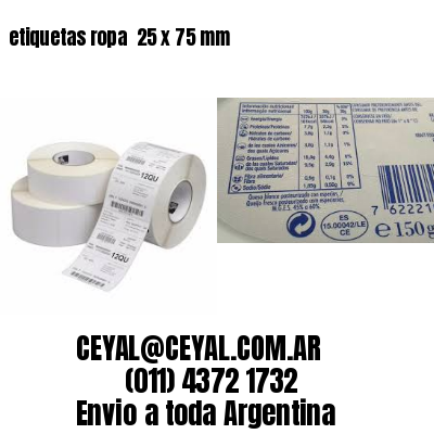 etiquetas ropa  25 x 75 mm