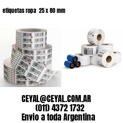 etiquetas ropa  25 x 80 mm