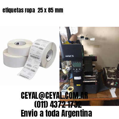 etiquetas ropa  25 x 85 mm