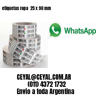 etiquetas ropa  25 x 90 mm
