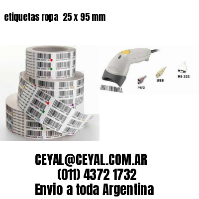 etiquetas ropa  25 x 95 mm