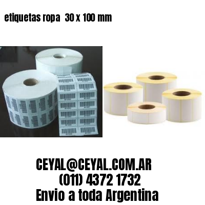 etiquetas ropa  30 x 100 mm