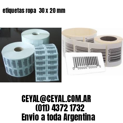 etiquetas ropa  30 x 20 mm
