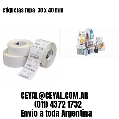 etiquetas ropa  30 x 40 mm