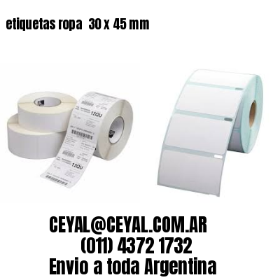 etiquetas ropa  30 x 45 mm