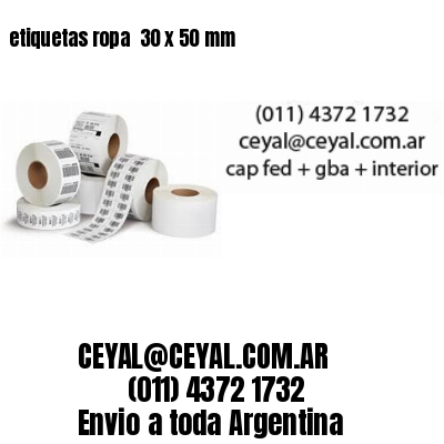 etiquetas ropa  30 x 50 mm