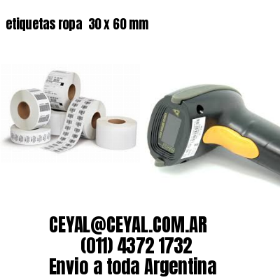 etiquetas ropa  30 x 60 mm