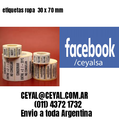 etiquetas ropa  30 x 70 mm