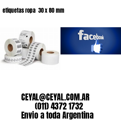 etiquetas ropa  30 x 80 mm