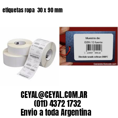 etiquetas ropa  30 x 90 mm