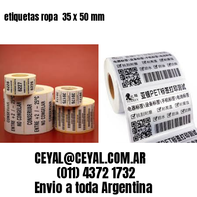 etiquetas ropa  35 x 50 mm