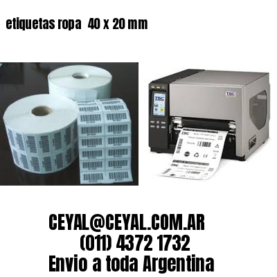 etiquetas ropa  40 x 20 mm