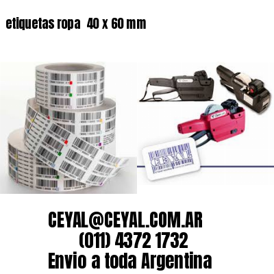 etiquetas ropa  40 x 60 mm