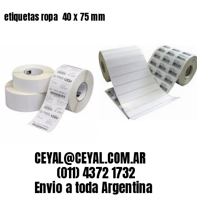 etiquetas ropa  40 x 75 mm