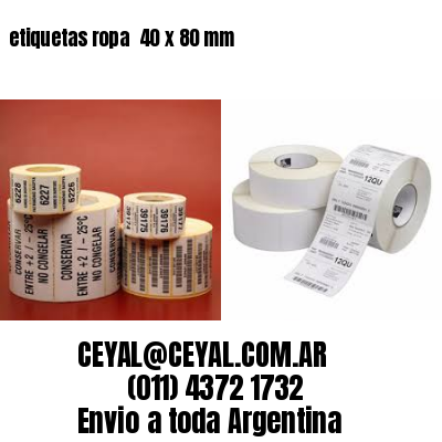 etiquetas ropa  40 x 80 mm