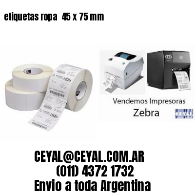 etiquetas ropa  45 x 75 mm