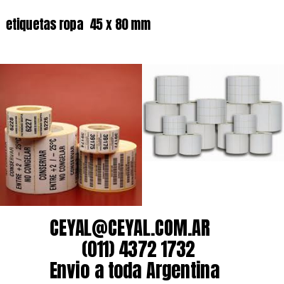etiquetas ropa  45 x 80 mm