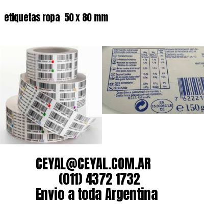 etiquetas ropa  50 x 80 mm