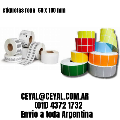 etiquetas ropa  60 x 100 mm
