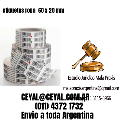 etiquetas ropa  60 x 20 mm