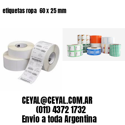 etiquetas ropa  60 x 25 mm