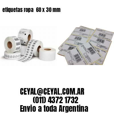 etiquetas ropa  60 x 30 mm