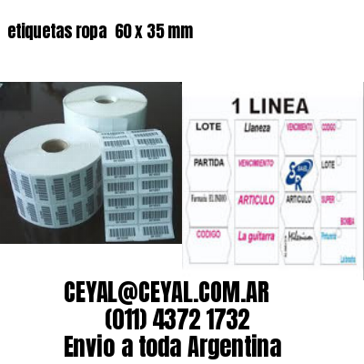 etiquetas ropa  60 x 35 mm